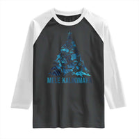 Christmas In Hawaii Raglan Shirt Mele Kalikimala Sea Animals Xmas Tree - Wonder Print Shop