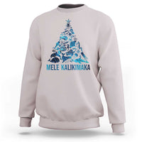 Christmas In Hawaii Sweatshirt Mele Kalikimala Sea Animals Xmas Tree - Wonder Print Shop