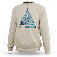 Christmas In Hawaii Sweatshirt Mele Kalikimala Sea Animals Xmas Tree - Wonder Print Shop
