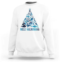 Christmas In Hawaii Sweatshirt Mele Kalikimala Sea Animals Xmas Tree - Wonder Print Shop