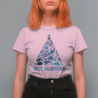 Christmas In Hawaii T Shirt For Women Mele Kalikimala Sea Animals Xmas Tree - Wonder Print Shop