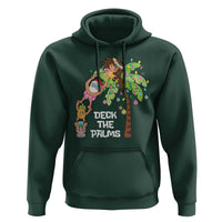 Christmas In Hawaii Hoodie Deck The Palms Santa Hula Girl Tiki