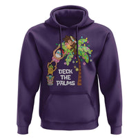 Christmas In Hawaii Hoodie Deck The Palms Santa Hula Girl Tiki