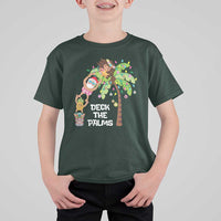 Christmas In Hawaii T Shirt For Kid Deck The Palms Santa Hula Girl Tiki - Wonder Print Shop