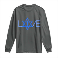 Love Jewish Messianic Cross Star Of David Long Sleeve Shirt - Wonder Print Shop
