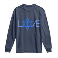 Love Jewish Messianic Cross Star Of David Long Sleeve Shirt - Wonder Print Shop