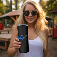 Love Jewish Messianic Cross Star Of David Skinny Tumbler - Wonder Print Shop