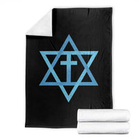 Messianic Cross Star of David Yeshua Jesus Throw Blanket - Wonder Print Shop