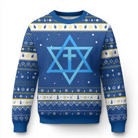 Messianic Cross Star of David Yeshua Jesus Hanukkah Ugly Sweater - Wonder Print Shop
