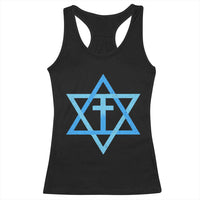 Messianic Cross Star of David Yeshua Jesus Racerback Tank Top - Wonder Print Shop