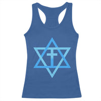 Messianic Cross Star of David Yeshua Jesus Racerback Tank Top - Wonder Print Shop