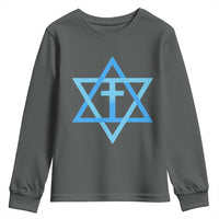 Messianic Cross Star of David Yeshua Jesus Youth Sweatshirt - Wonder Print Shop