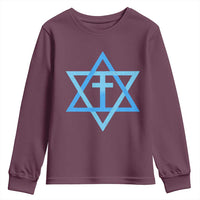 Messianic Cross Star of David Yeshua Jesus Youth Sweatshirt - Wonder Print Shop