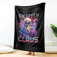 Funny Six Seven Claus Throw Blanket 67 Christmas Santa Meme Gen Alpha - Wonder Print Shop