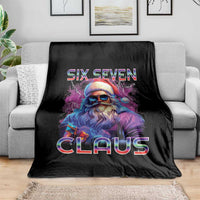 Funny Six Seven Claus Throw Blanket 67 Christmas Santa Meme Gen Alpha - Wonder Print Shop