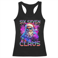 Funny Six Seven Claus Racerback Tank Top 67 Christmas Santa Meme Gen Alpha - Wonder Print Shop