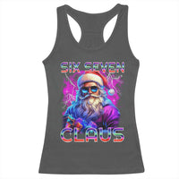 Funny Six Seven Claus Racerback Tank Top 67 Christmas Santa Meme Gen Alpha - Wonder Print Shop