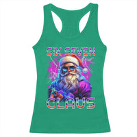 Funny Six Seven Claus Racerback Tank Top 67 Christmas Santa Meme Gen Alpha - Wonder Print Shop