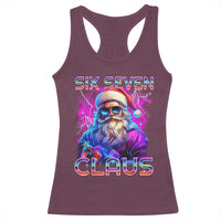 Funny Six Seven Claus Racerback Tank Top 67 Christmas Santa Meme Gen Alpha - Wonder Print Shop