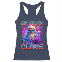 Funny Six Seven Claus Racerback Tank Top 67 Christmas Santa Meme Gen Alpha - Wonder Print Shop