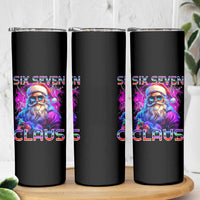 Funny Six Seven Claus Skinny Tumbler 67 Christmas Santa Meme Gen Alpha - Wonder Print Shop