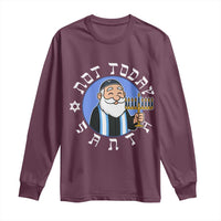Funny Hanukkah Not Today Santa Long Sleeve Shirt Jewish Chanukah Chrismukkah - Wonder Print Shop