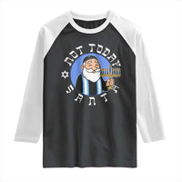 Funny Hanukkah Not Today Santa Raglan Shirt Jewish Chanukah Chrismukkah - Wonder Print Shop