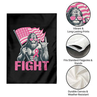 Funny Bigfoot Breast Cancer Awareness Garden Flag Fight Pink Ribbon - Wonder Print Shop