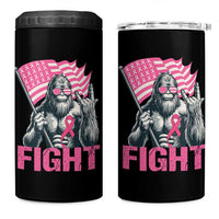 Funny Bigfoot Breast Cancer Awareness 4 in 1 Can Cooler Tumbler Fight Pink Ribbon - Wonder Print Shop