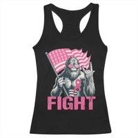 Funny Bigfoot Breast Cancer Awareness Racerback Tank Top Fight Pink Ribbon - Wonder Print Shop