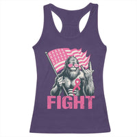 Funny Bigfoot Breast Cancer Awareness Racerback Tank Top Fight Pink Ribbon - Wonder Print Shop