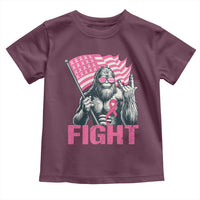 Funny Bigfoot Breast Cancer Awareness Toddler T Shirt Fight Pink Ribbon - Wonder Print Shop