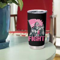Funny Bigfoot Breast Cancer Awareness Tumbler Cup Fight Pink Ribbon - Wonder Print Shop