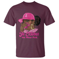 In October We Wear Pink T Shirt Black Women Breast Cancer Awareness - Wonder Print Shop