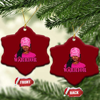 African American Warrior Breast Cancer Ceramic Ornament Pink Ribbon - Wonder Print Shop