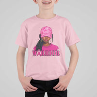 African American Warrior Breast Cancer T Shirt For Kid Pink Ribbon - Wonder Print Shop