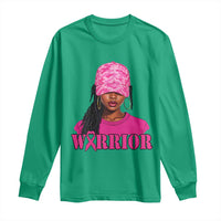 African American Warrior Breast Cancer Long Sleeve Shirt Pink Ribbon - Wonder Print Shop