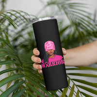 African American Warrior Breast Cancer Skinny Tumbler Pink Ribbon - Wonder Print Shop