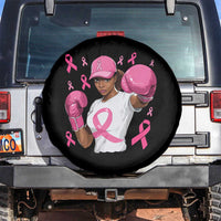 African American Fighter Breast Cancer Awareness Spare Tire Cover Pink Ribbon - Wonder Print Shop