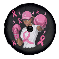 African American Fighter Breast Cancer Awareness Spare Tire Cover Pink Ribbon - Wonder Print Shop