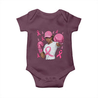 African American Fighter Breast Cancer Awareness Baby Onesie Pink Ribbon - Wonder Print Shop
