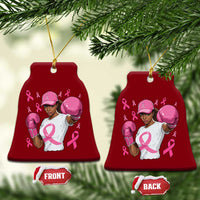 African American Fighter Breast Cancer Awareness Ceramic Ornament Pink Ribbon - Wonder Print Shop