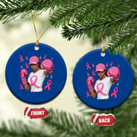 African American Fighter Breast Cancer Awareness Ceramic Ornament Pink Ribbon - Wonder Print Shop