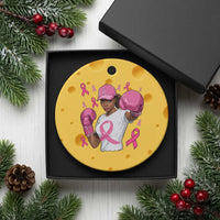African American Fighter Breast Cancer Awareness Ceramic Ornament Pink Ribbon - Wonder Print Shop