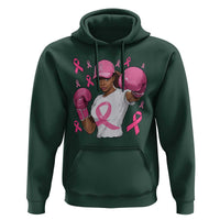 African American Fighter Breast Cancer Awareness Hoodie Pink Ribbon - Wonder Print Shop