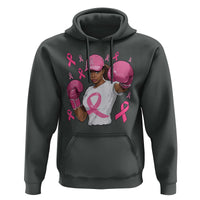 African American Fighter Breast Cancer Awareness Hoodie Pink Ribbon - Wonder Print Shop