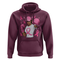 African American Fighter Breast Cancer Awareness Hoodie Pink Ribbon - Wonder Print Shop