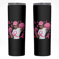 African American Fighter Breast Cancer Awareness Skinny Tumbler Pink Ribbon - Wonder Print Shop
