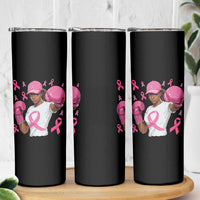 African American Fighter Breast Cancer Awareness Skinny Tumbler Pink Ribbon - Wonder Print Shop