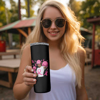 African American Fighter Breast Cancer Awareness Skinny Tumbler Pink Ribbon - Wonder Print Shop